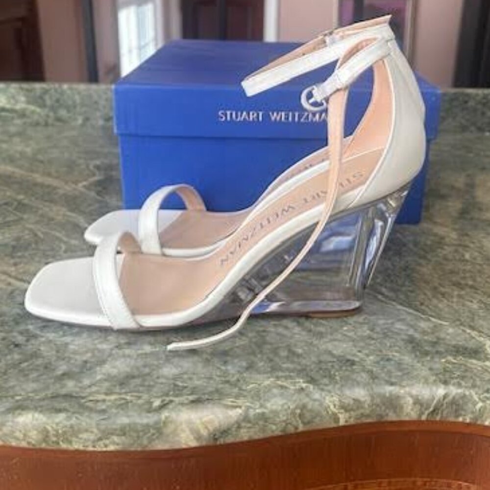 Stuart Weitzman white wedges